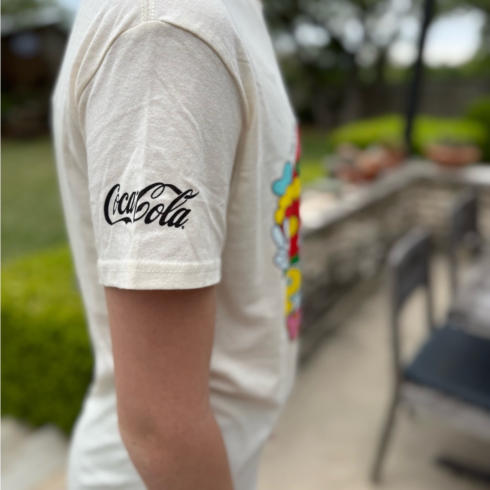NWT Coca Cola Cream 'Perfect Harmony' Unisex Graphic Tee Shirt - Picture 4 of 7